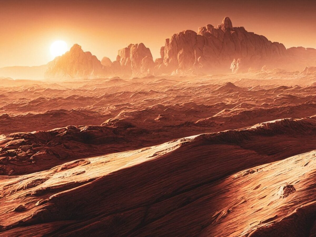 mars, sunset, soil