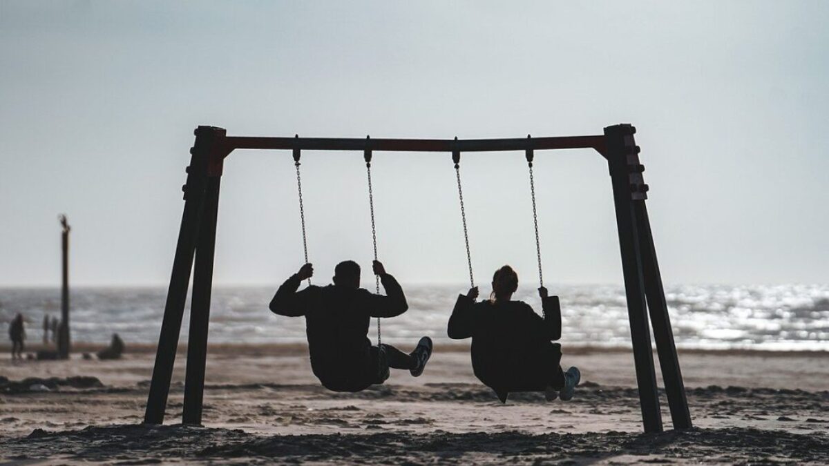 beach, swing, nature