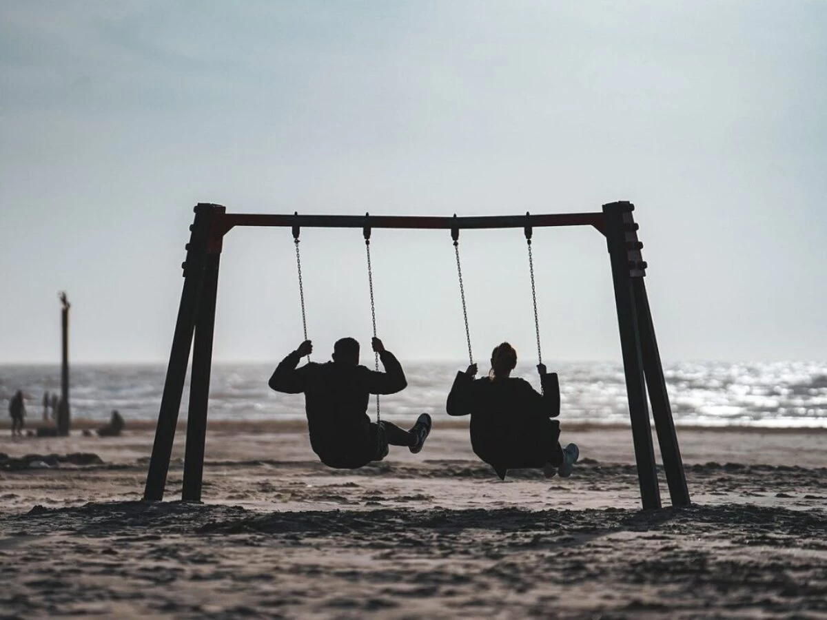 beach, swing, nature