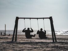 beach, swing, nature