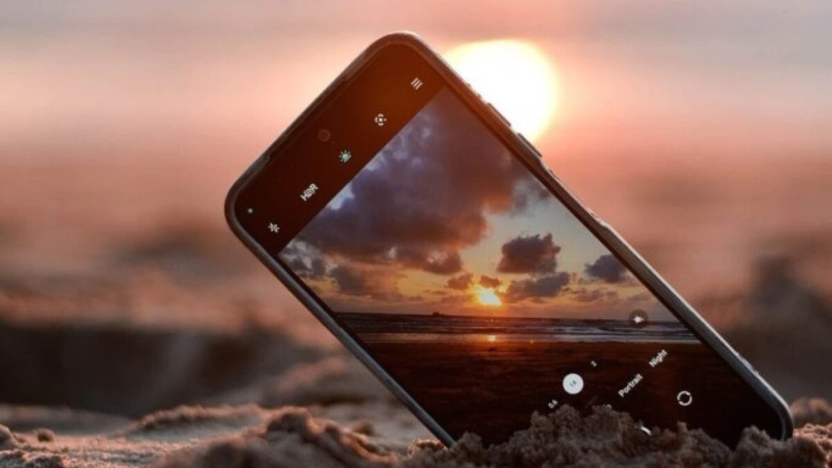 sunset, phone, capture