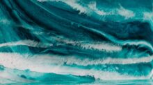 blue and white abstract painting
