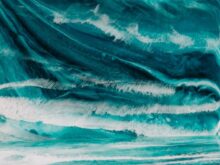 blue and white abstract painting