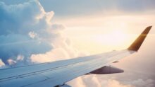 aerial photography of airliner