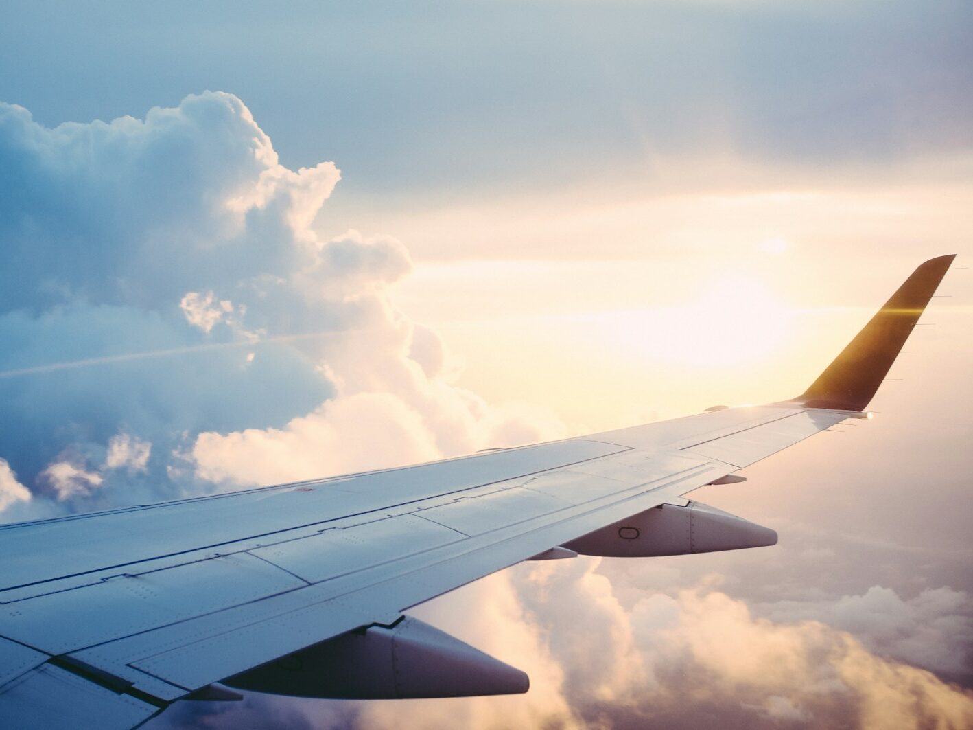 aerial photography of airliner