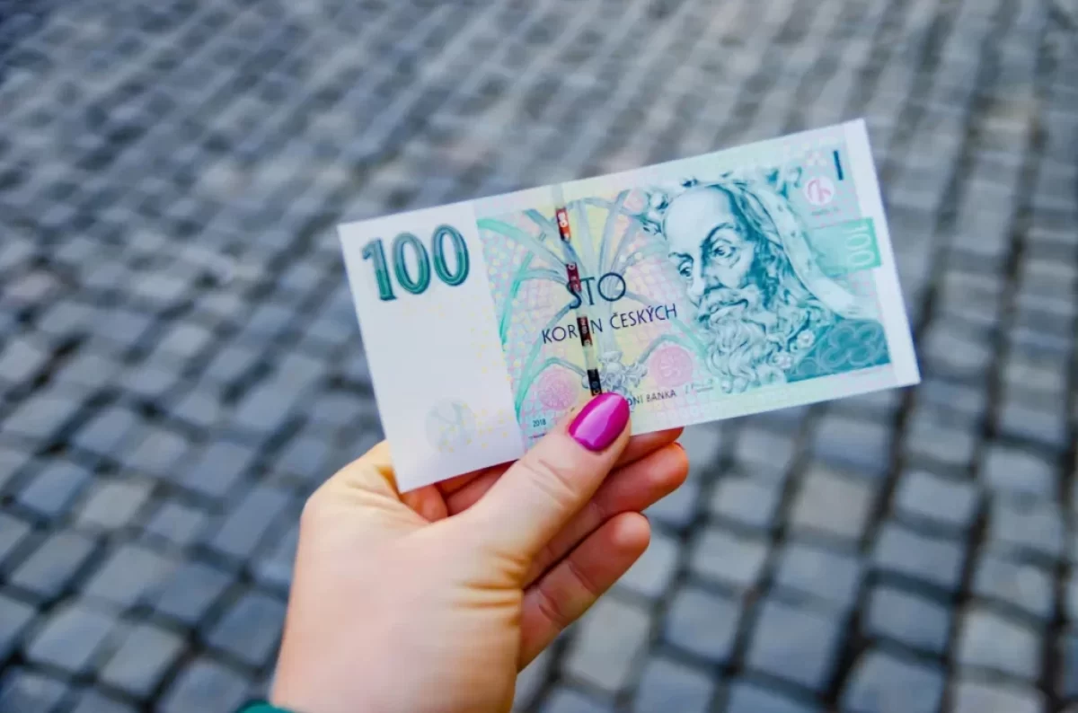 Ženská ruka drží novější typ stokoruny