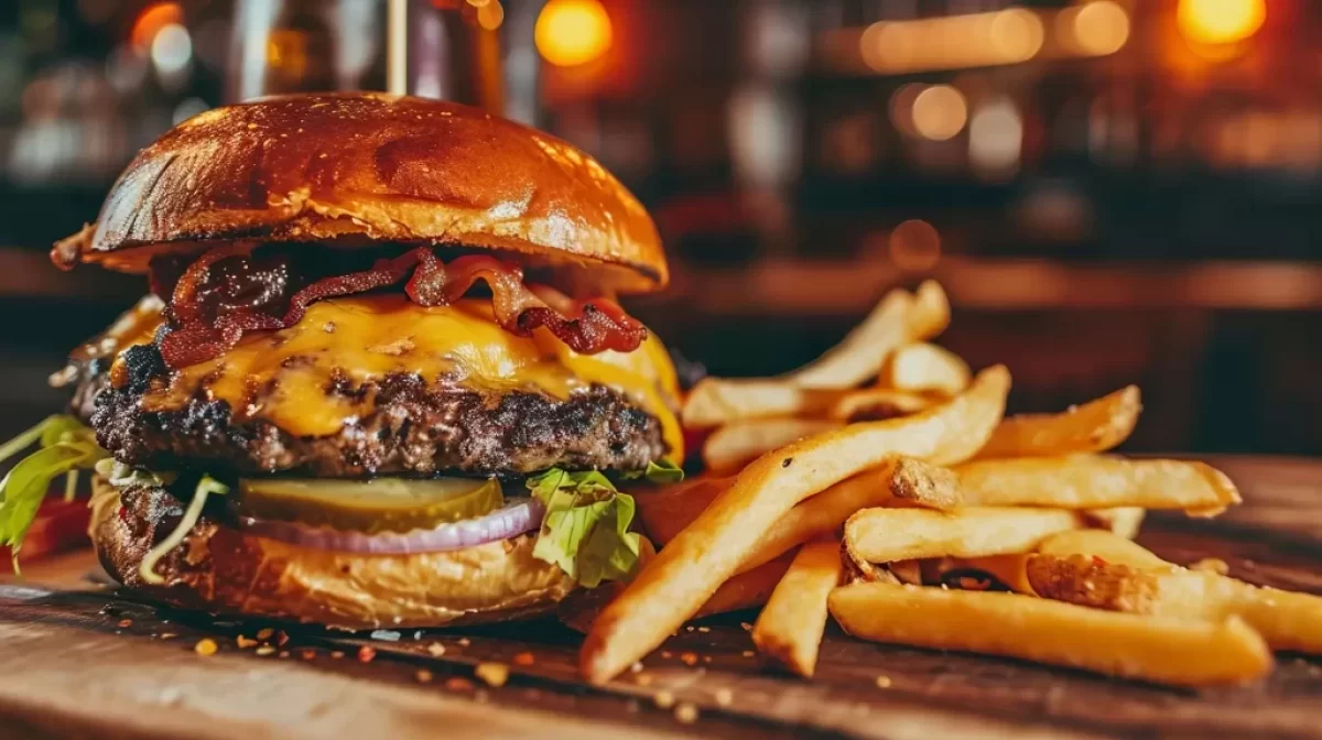 Hamburger a hranolky