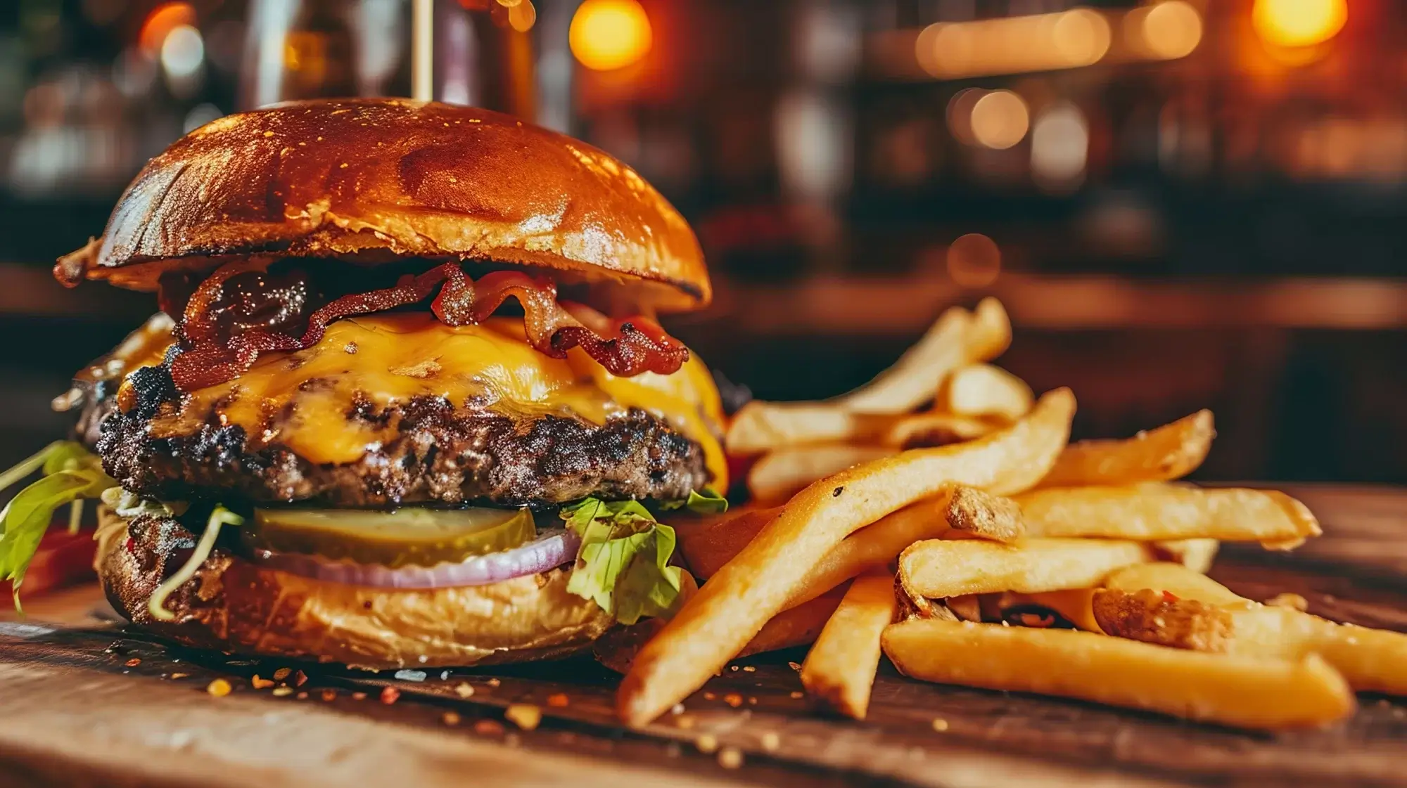 Hamburger a hranolky