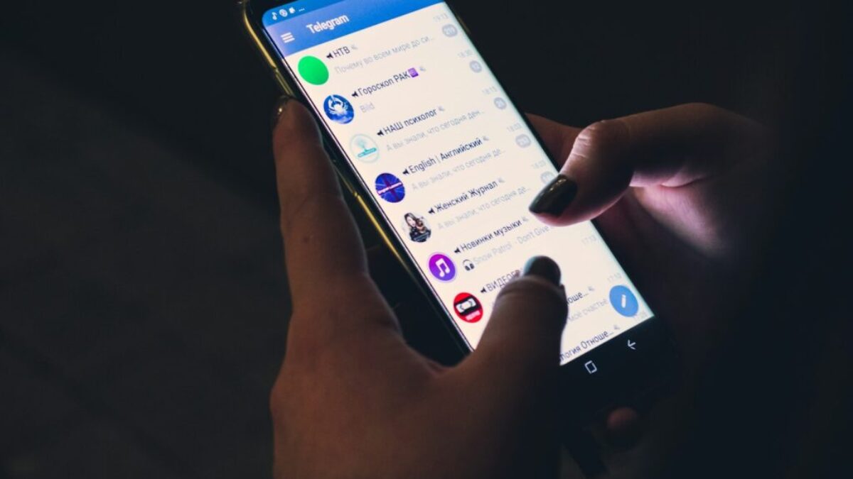 person using smartphone