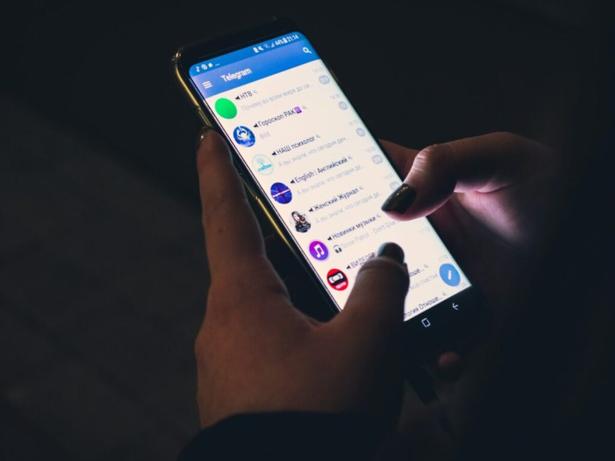 person using smartphone