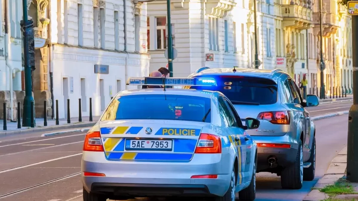 Policejní vozy na ulici