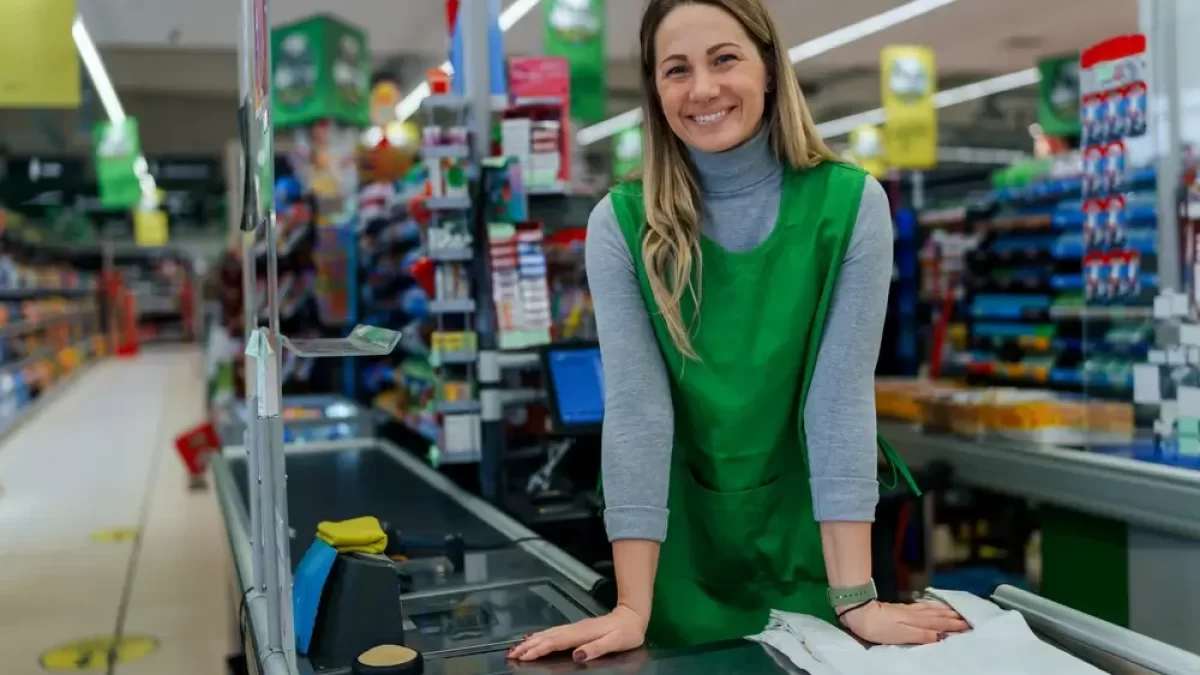 Pokladní v supermarketu
