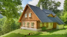 typická česká dřevěná chalupa