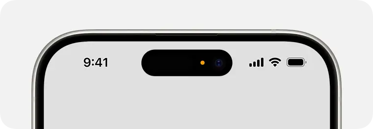 Oranžová tečka na obrazovce telefonu