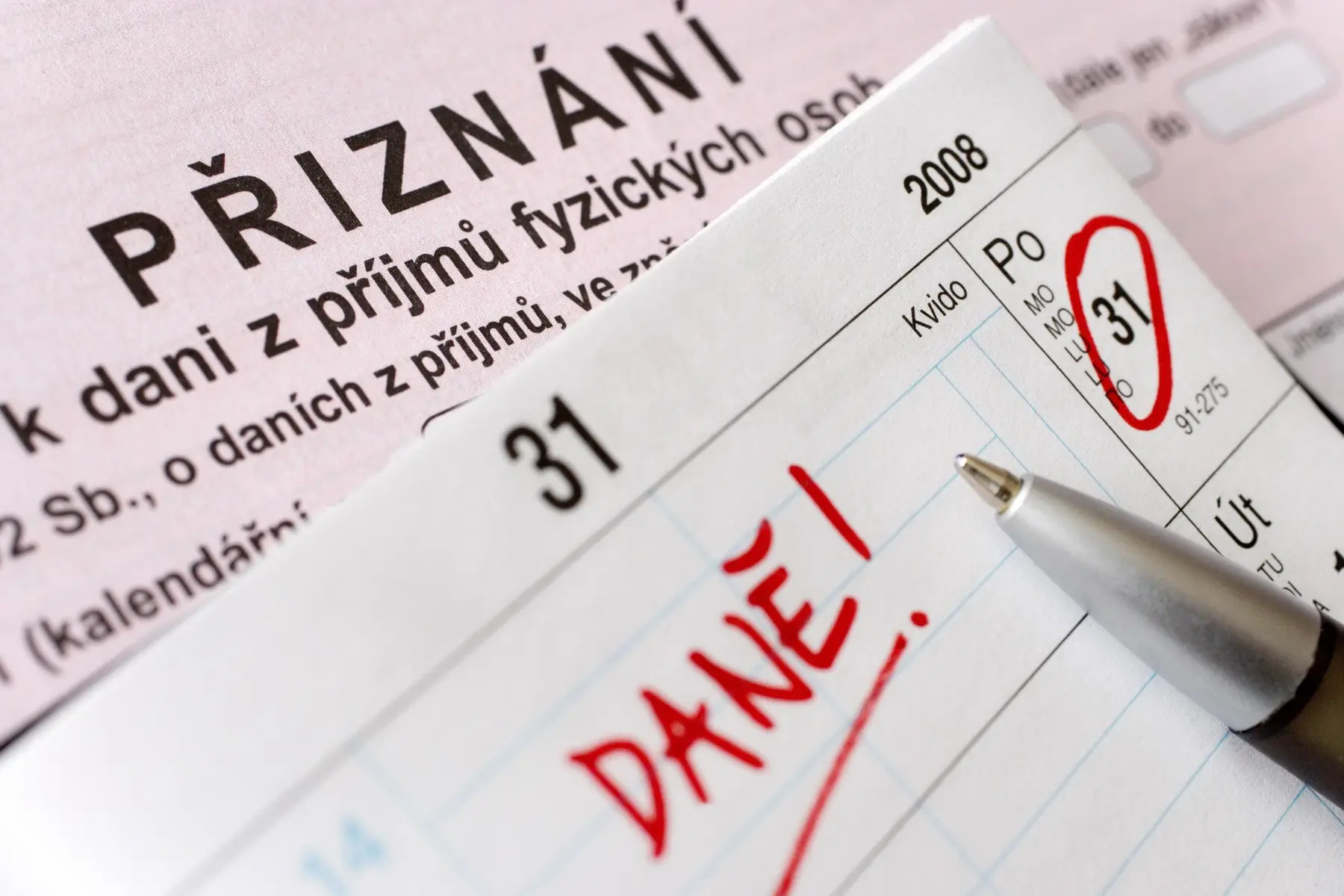 daňové přiznání, termín v kalendáři