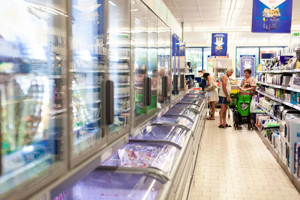Lidl ulička s mrazícími boxy