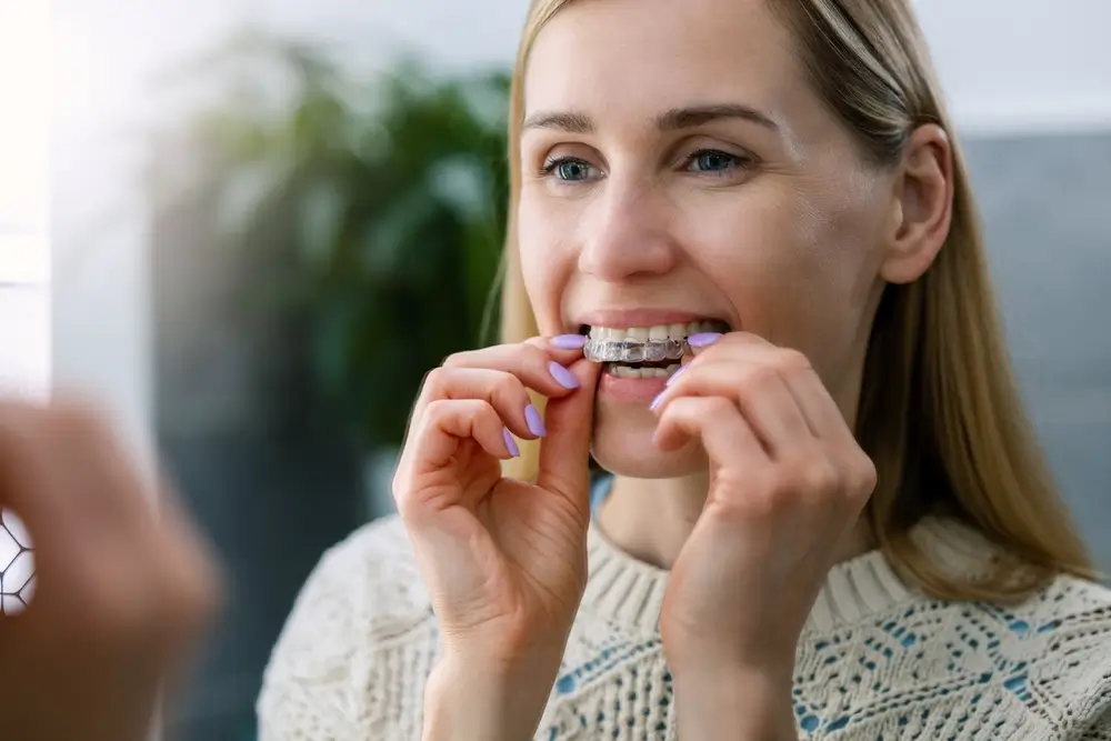 shutterstock_2462055819 - Techsvět žena si nasazuje rovnátka
