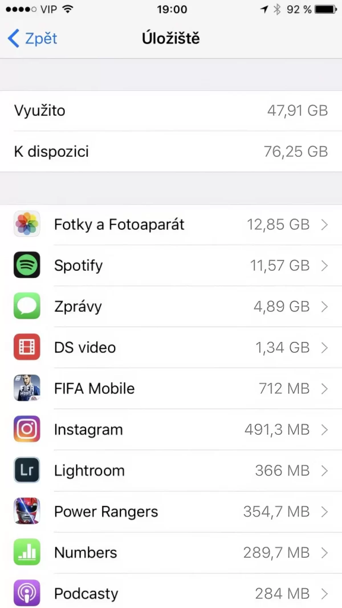 iOS úložiště