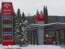 Zasněžená benzinka ORLEN