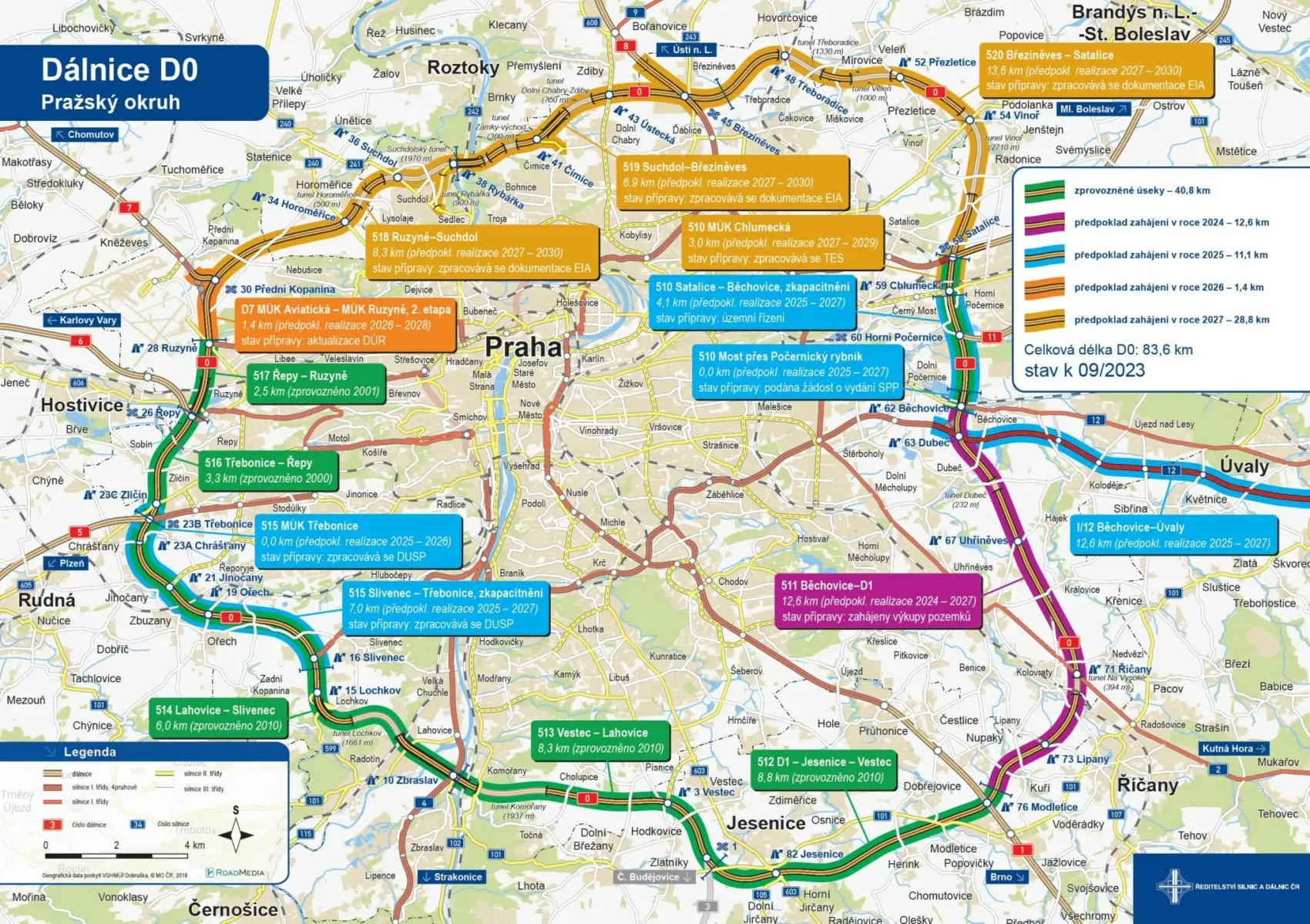 - Techsvět Mapa výhledu staveb Pražského okruhu.