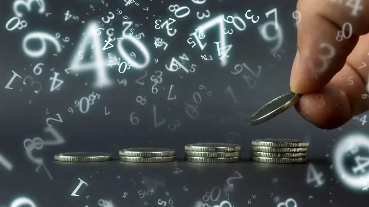 finanční horoskop s čísly a mincemi
