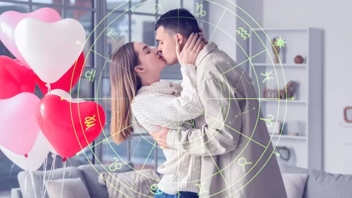 horoskop, dva lidé se líbají