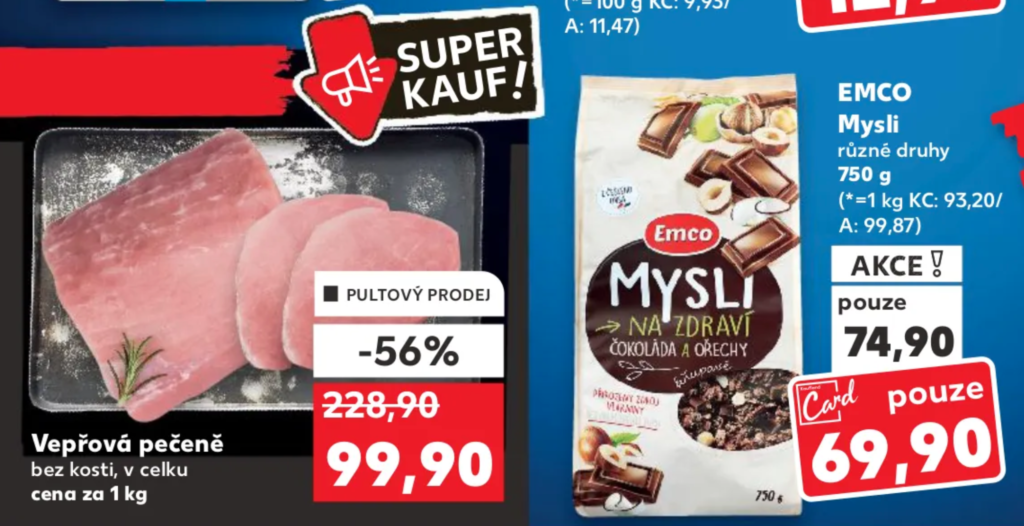 Kaufland leták s vepřovým masem