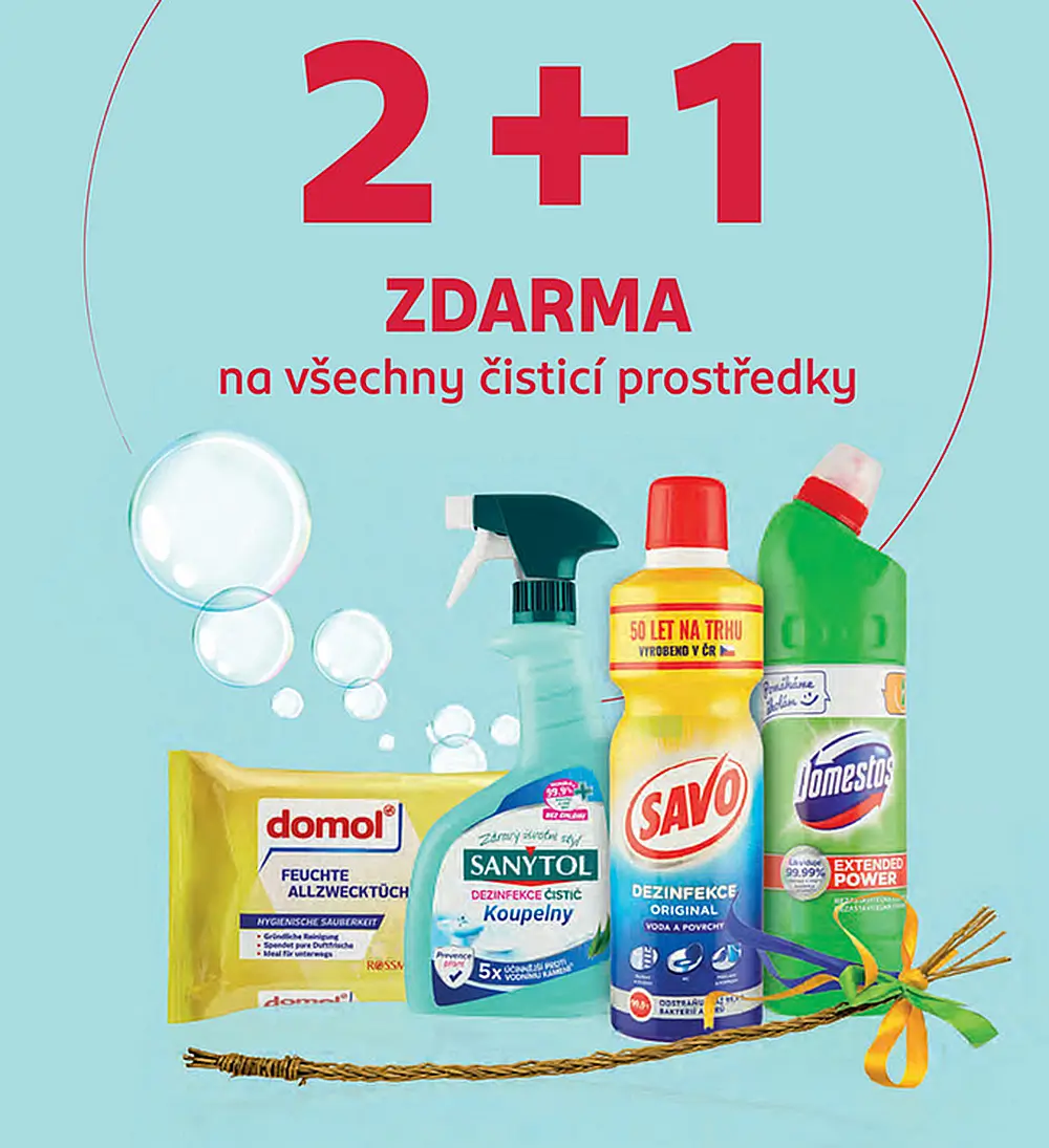 Čistící prostředky v akci 2+1. - Techsvět leták slevové akce