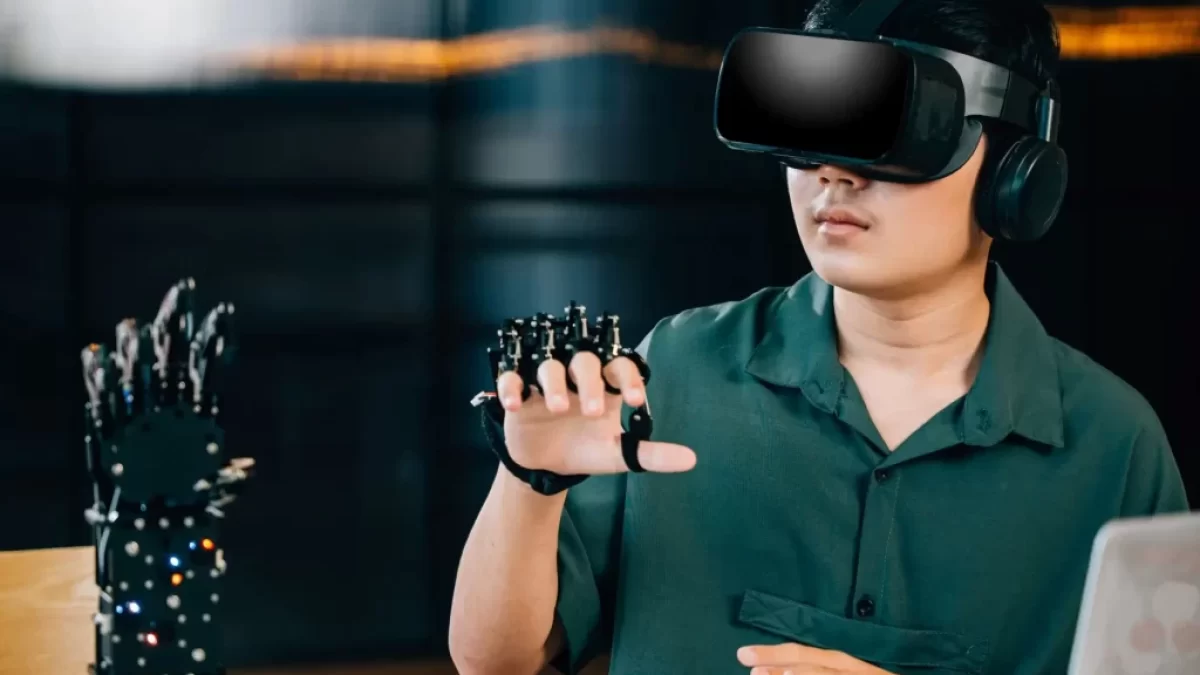 Muž s VR setem
