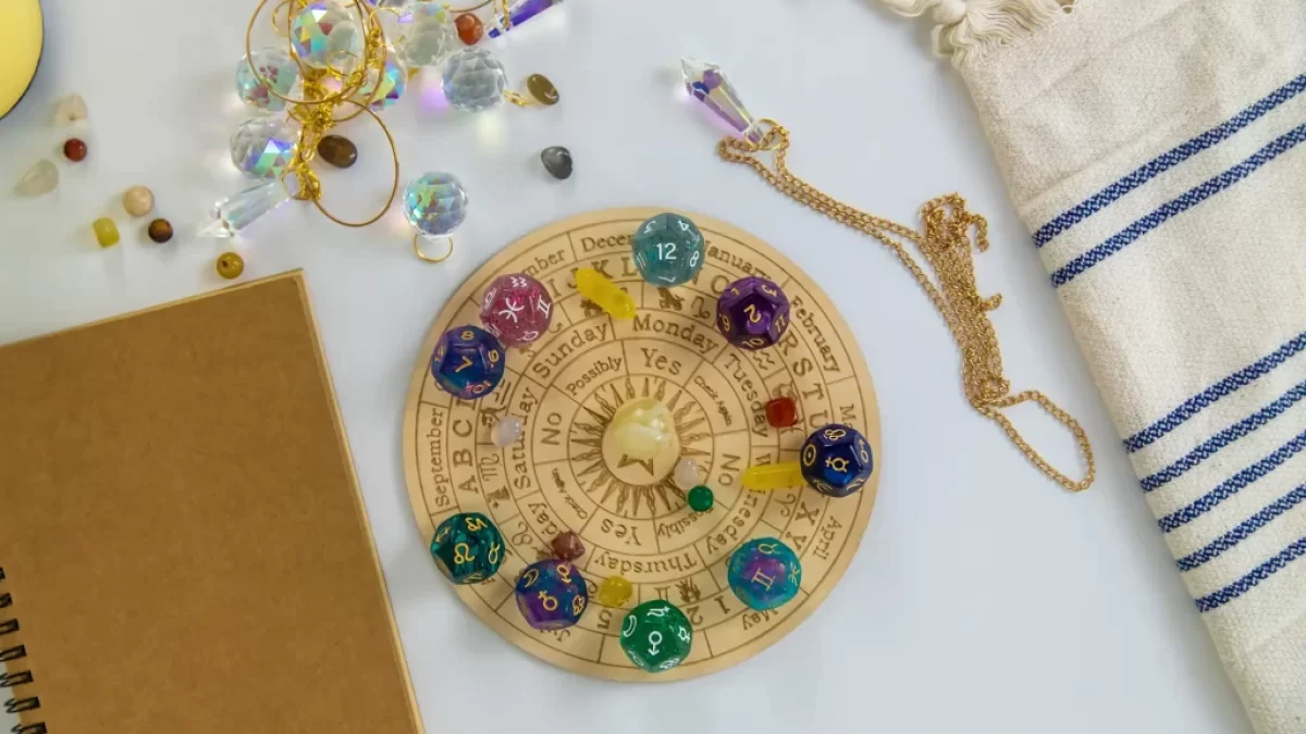 astrologický kruh a kameny