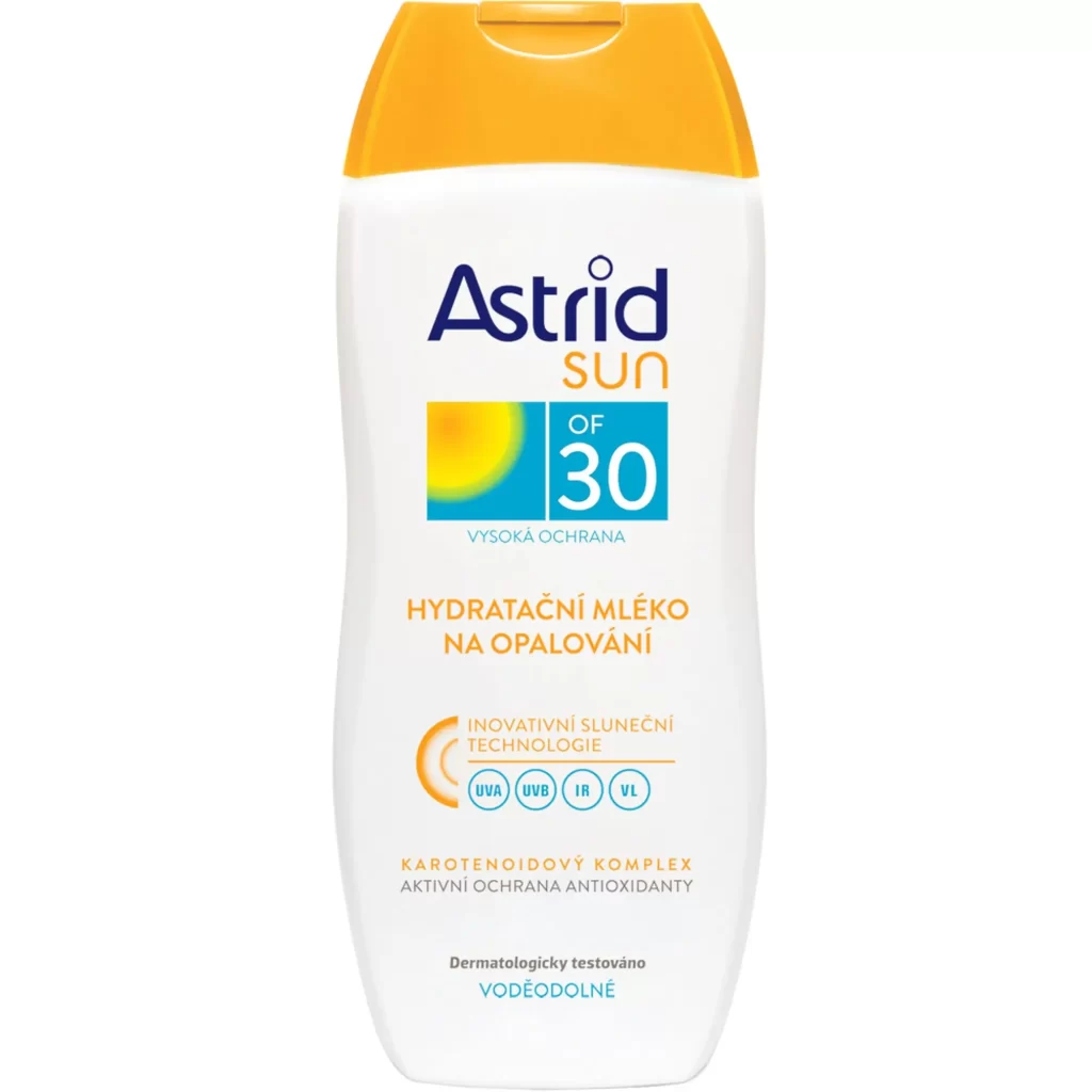 opalovací mléka astrid