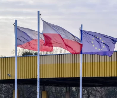 Vlajky Polska, Česka a EU
