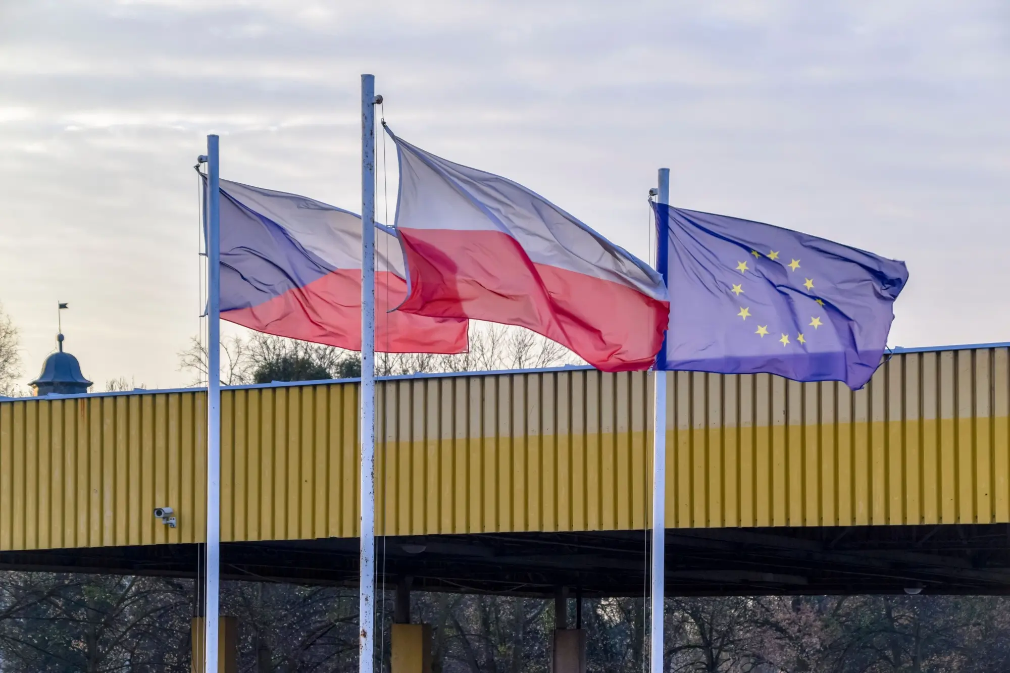 Vlajky Polska, Česka a EU