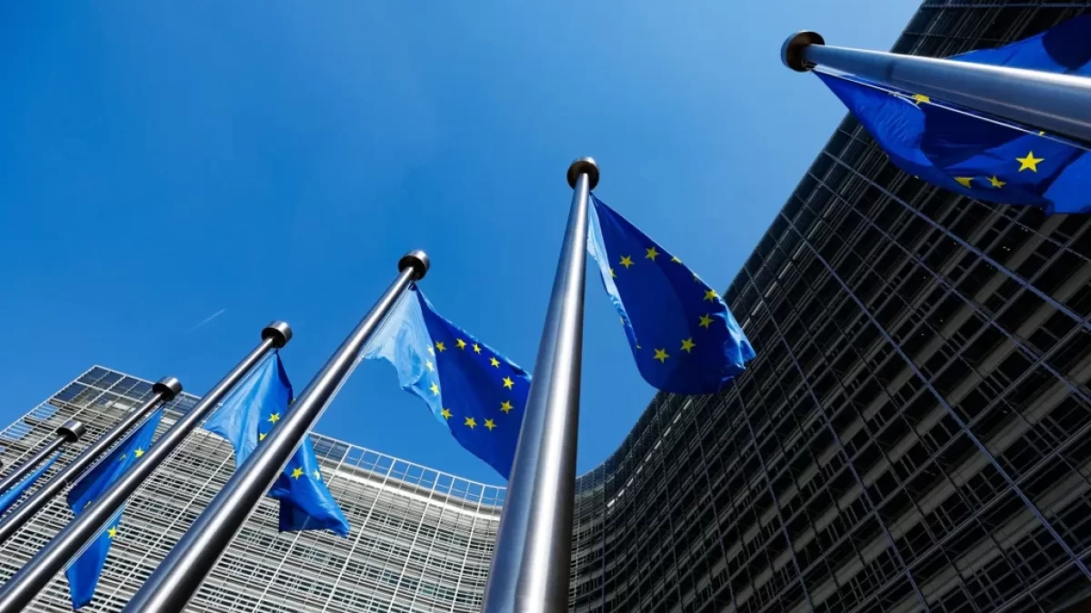 EU vlajky před budovou