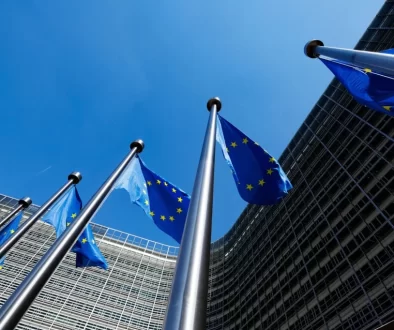 EU vlajky před budovou