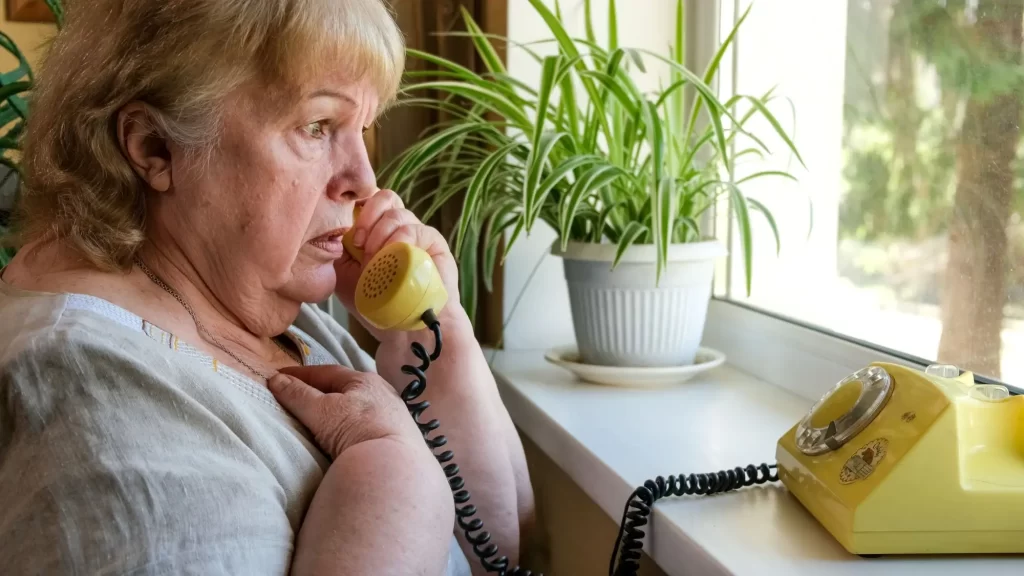 - Techsvět vyděšená telefonující seniorka
