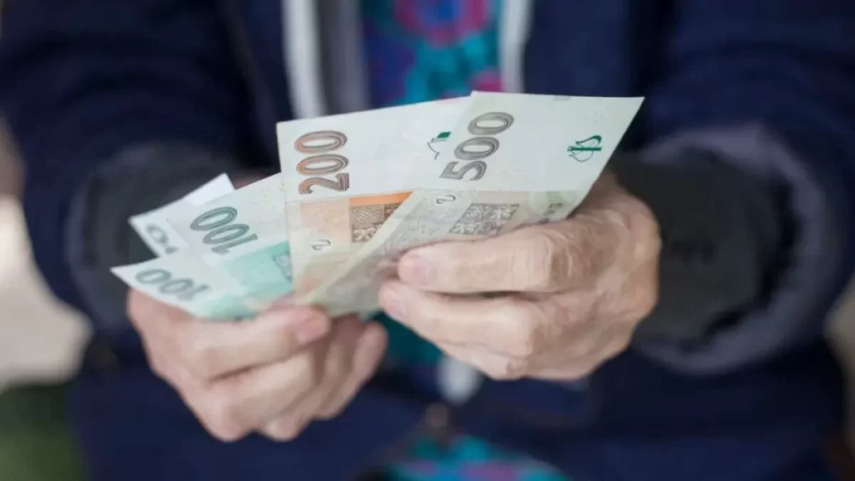 Peníze v ruce seniora