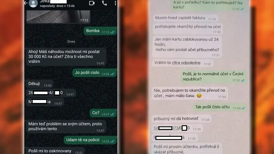 Podvodný text na WhatsApp 