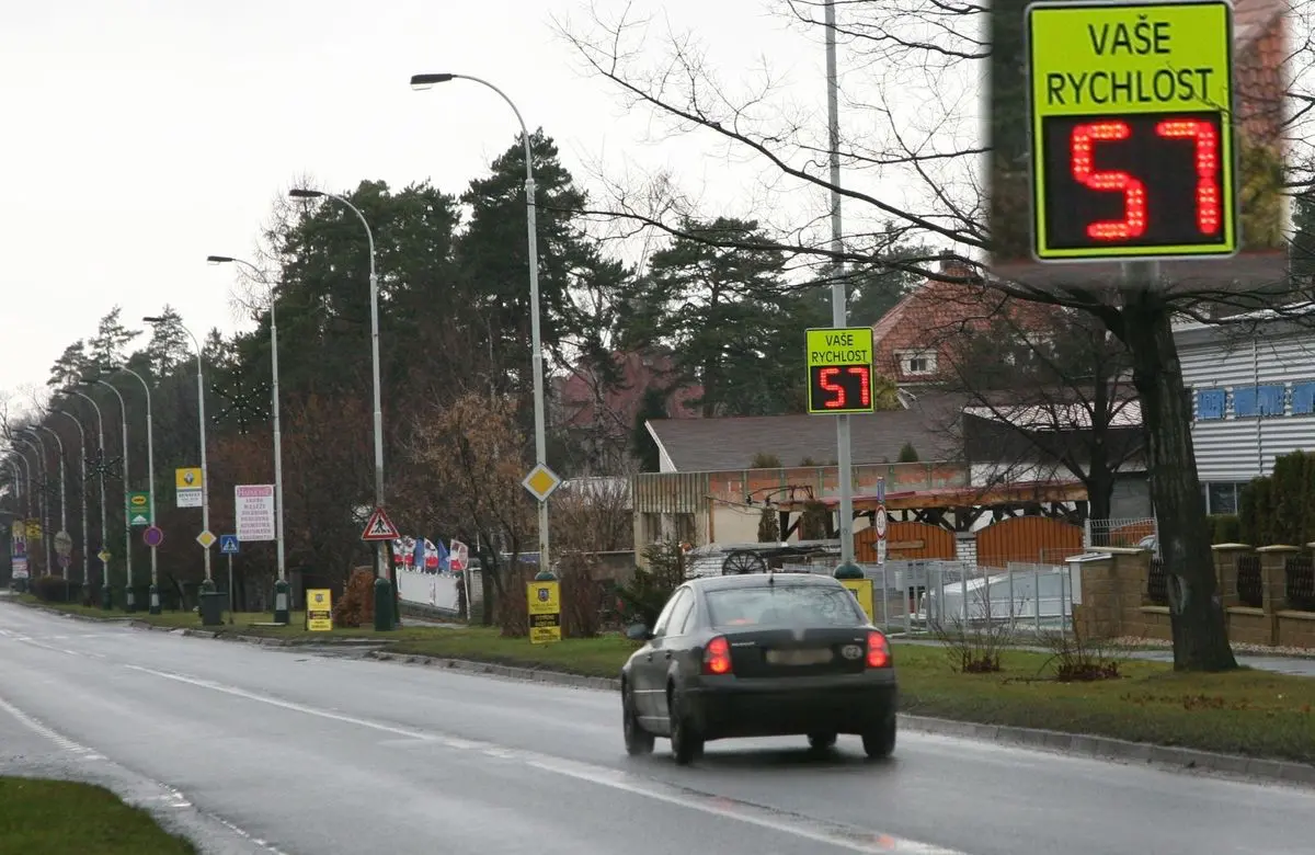 Auto měřené radarem, pokuta