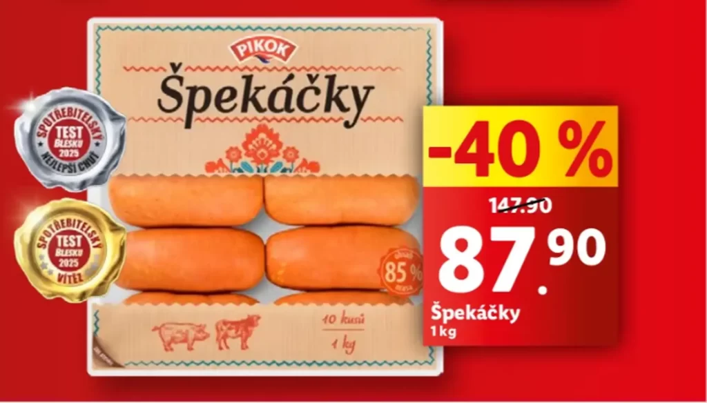 Bez názvu - Techsvět detail na špekáčky v letáku Lidlu