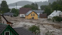 obec Česká Ves, kterou zasáhly povodně