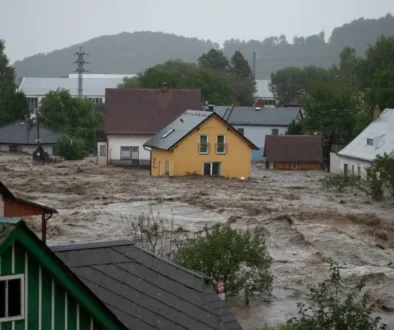 obec Česká Ves, kterou zasáhly povodně