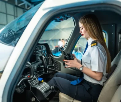 Pilotka v letadle