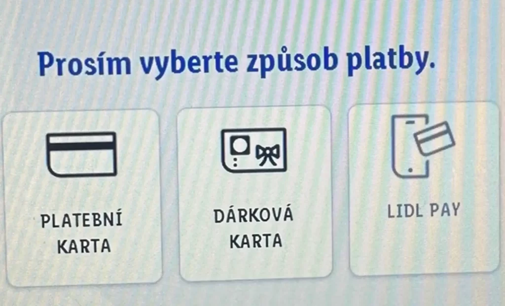 samoobslužná pokladna v Lidlu