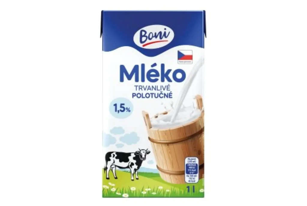 krabice trvanlivého mléka