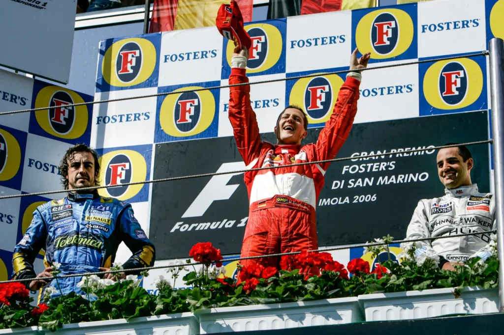 Schumi na pódiu