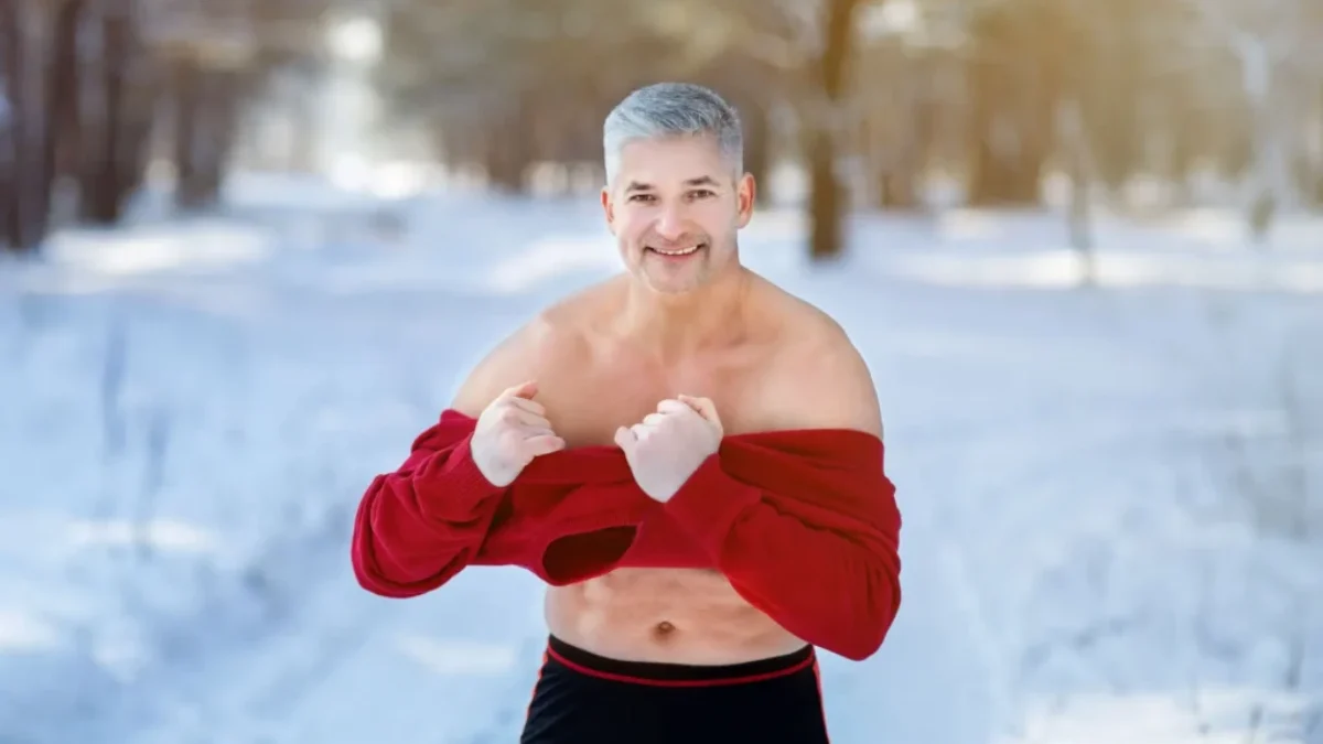 Muž se otužuje