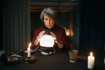 Vědma předpovídá budoucnost.