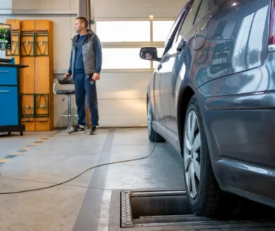 Technik kontroluje auto