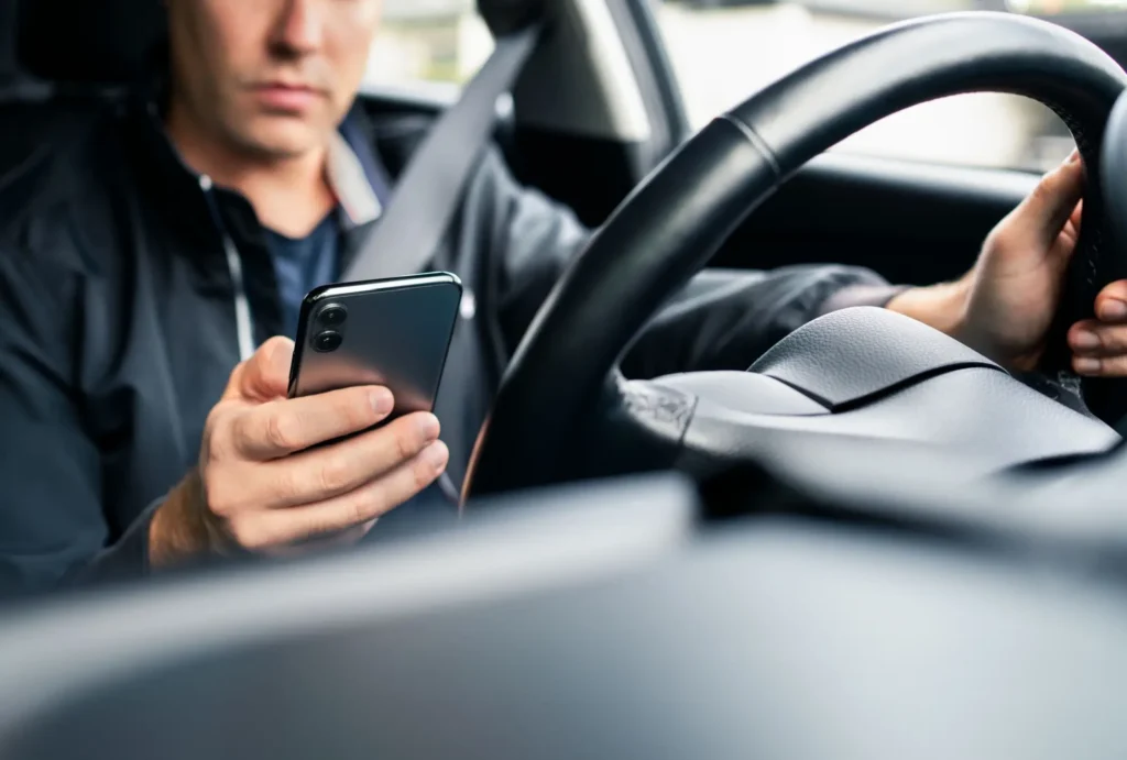 Partner či partnerka mohou sledovat každý váš pohyb, FOTO: Shutterstock - Techsvět muž je na telefonu v autě